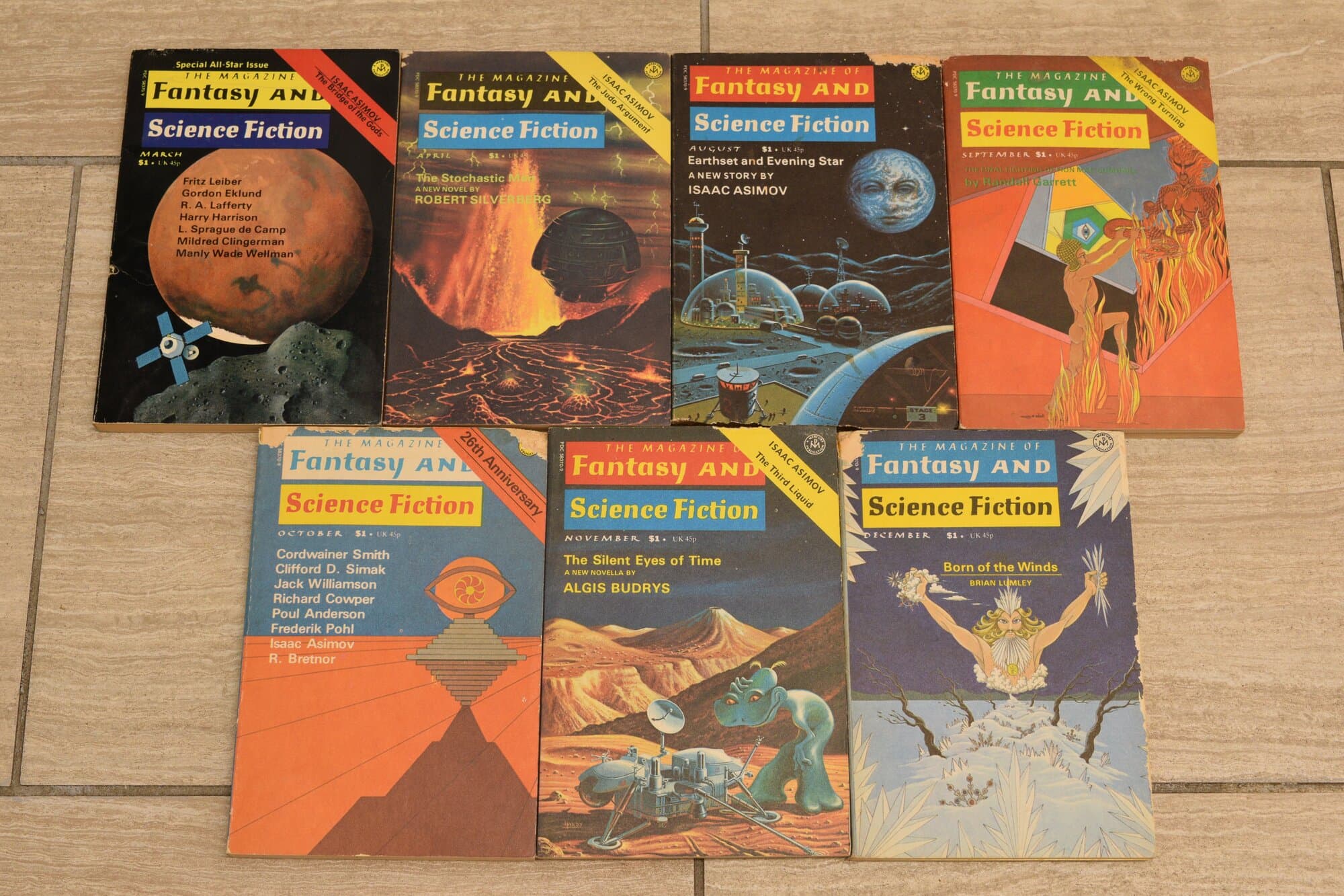 The Magazine of Fantasy & Science Fiction — 1975 Lot (March, April, August–December) main photo